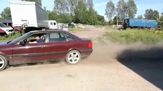 Audi 80 B3 quattro V8 turbo first test run