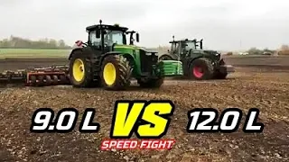 John Deere 8400R VS FENDT 1050 Vario - Speed test/Which goes faster in field ? [Disking] #Shorts