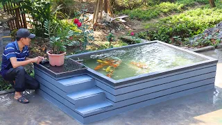 How To Make Outdoor Aquarium Sustainable - DIY Backyard Garden Pond (step-by-step)