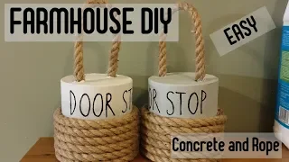 Farmhouse DIY concrete and rope DOOR STOPS