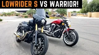 Low Rider S vs Warrior 1700 Harley vs Yamaha Muscle Bikes! Test Ride, Impressions, Comparison 0-60