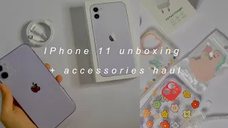 iPhone 11 purple aesthetic unboxing in 2021 + cute accessories (Shopee Indonesia haul) 💜