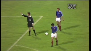 Goal! Dragan Dzajic. UEFA Euro 1976. 3/4 Place. Play-off. Netherlands - Yugoslavia