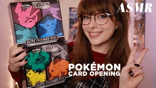 ASMR 🖤  Evolving Skies ETB Part 2!~ Whispered Unboxing & Pokemon Card Opening for Relaxation!