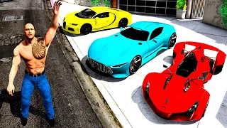 Collecting THE ROCK'S SUPER CARS in GTA 5!