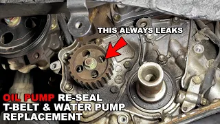 OIL PUMP RE-SEAL, TIMING BELT WATER PUMP REPLACEMENT :: 2000 TOYOTA CAMRY 2.2L 4 5S-FE