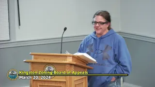 Kingston Zoning Board of Appeals: 3/20/24