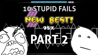 10 STUPID FAILS IN EXTREME DEMONS | Geometry Dash | Part #2