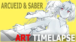 Arcueid x Saber - Melty Blood | ART TIMELAPSE