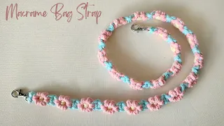 Macrame Bag Strap Daisy | Macrame Flower Pattern Tutorial | Tali Tas Macrame