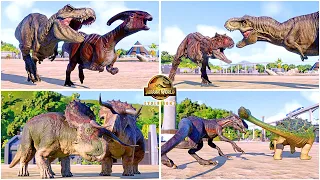 Carnotaurus Toro & 2022, Rexy, Indoraptor, Nasutoceratops 🦖 Jurassic World Evolution 2 Animations