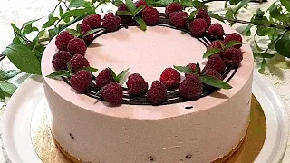 Из простых продуктов МУССОВЫЙ ТОРТ с малиной. /Raspberry mousse cake