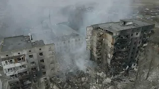 Drone footage shows destruction in Ukrainian town Borodyanka