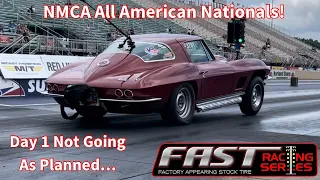 We Go to the NMCA All American Nationals! FAST Racing 9 Second Stock Appearing L88 Corvette's! Day 1