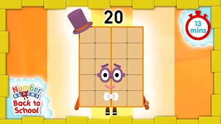 @Numberblocks- #BacktoSchool | Level Three | All the Best Twenty Moments | FULL EPISODES