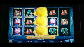 Huff N' Puff Minimum Bet 75 Cents 3 Gold Mansions  Over 100X's Pay Nice Win.