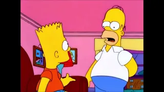 Homer glove slaps Colonel and parks his General Lee at a Simpsons home
