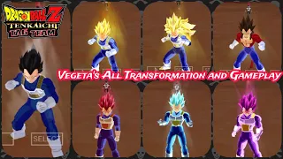 Vegeta's All Transformation and Gameplay | Dragon Ball Z Tenkaichi Tag Team Mod | DBZ TTT MOD