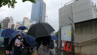 【4K】Tokyo Walk - Yotsuya in rainy morning 四ツ谷【JAPAN Jun.2021】