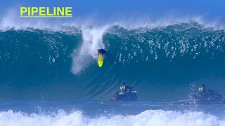 Morning Session at Pipeline Surf Break in Hawaii 2022