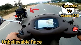 Splendor+ vs Access 125 Race 😱 Ye Nahi Socha tha kabhi 🙄