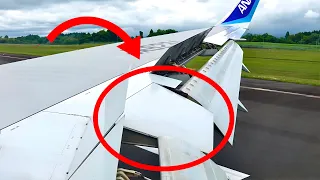 Boeing 767-300ER inboard ailerons movement while Plane landing