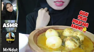 Mukbang Gulai Telur pekat Dan Kaw!!!🥚🤤#mukbangindonesia #mukbangmalaysia #asmar