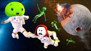 Mikey And JJ Escape Moon Explosion With Aliens | Maizen Roblox | ROBLOX Brookhaven🏡RP- FUNNY MOMENTS