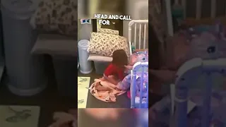 This little girl ran to save her baby brother ❤️