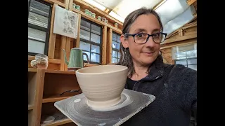 throwing a bowl for beginner pottery students