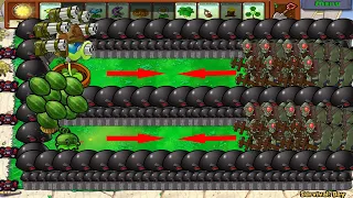 Plants Vs Zombies Hack | 99 Gatling-Pea And 99 Melon-Pult Vs 999 Giga-Gargantuar All Zombies