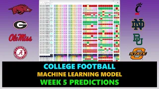 2021 College Football Machine Learning Model - Week 5 Picks/Preview (ND-Cincy, Arkansas-Georgia)