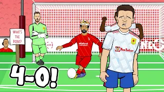 4-0! Liverpool vs Man Utd: The Cartoon! (Salah Diaz Mane Goals Highlights 2022)