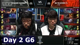 SK Telecom T1 vs Edward Gaming | Day 2 Main Group Stage S7 LoL Worlds 2017 | EDG vs SKT G1