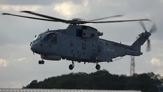 4Kᵁᴴᴰ AgustaWestland AW-159 Wildcat HMA2 & Merlin HM2 Royal Navy, Arrival @ RAF Fairford