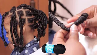 I TRIED OUT THIS TRENDING BRAIDS ON MY TODDLER USING WOOL 😱😱 (FESTIVE SEASON HAIRSTYLE 01)