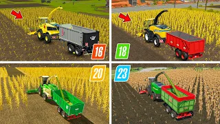 Fs16 Vs Fs18 Vs Fs20 Vs Fs23 Making Chaff With Krone Harvester | Chaff Harvesting Compare |Timelapse