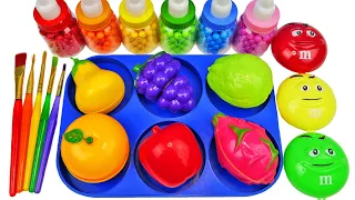 Satisfying Video l How to Make Playdoh Lollipop Candy into Rainbow Brush & Fruit Cutting ASMR