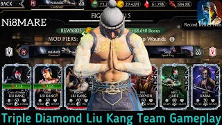 Triple Diamond Liu Kang Team Survivor Mode Elder tower Gameplay | MK Mobile