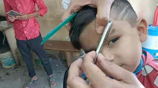 children haircut one side