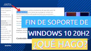 HOY❗ termina el soporte de Windows 10 20H2 ¿Qué hago?