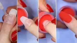 Dip Nails with tip, Nicole Diary dip system red dip nails