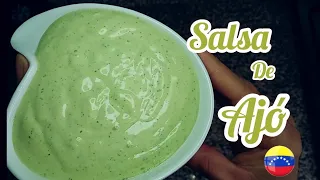 Como Hacer Salsa de Ajo Casera Venezolana para Empanadas, Arepas [ Muy FACIL de hacer ]