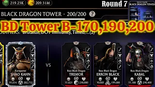 Black Dragon Tower Boss Battle 200 & 170, 190 Fight + Reward MK Mobile