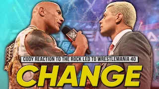 How Cody Rhodes Reaction To The Rock Led To WWE WrestleMania 40 Change | AEW Star In-Ring Return