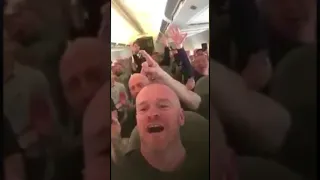 ALLEZ ALLEZ ALLEZ chant Liverpool fans on plane to Kiev