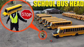 when your drone see's School Bus Head, DO NOT try to pass him! Drive away FAST!