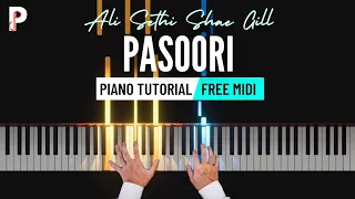 Pasoori Piano Tutorial Instrumental Ali Sethi Shae Gill Coke Studio Ringtone Karaoke Cover