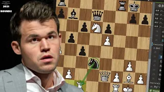 BIG CHANCE!!! - Magnus Carlsen vs Ian Nepomniachtchi - World Chess Championship - GAME 2