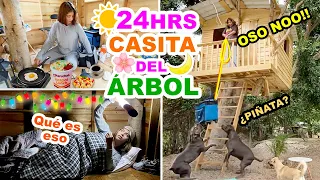 🌳 ☀️ VIVIENDO 24 HORAS EN MI CASITA DEL ÁRBOL 💕 🏠 EL VIENTO LA SACUDE FUERTE 😰| CONNY MERLIN